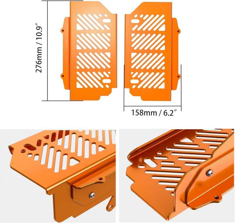 NICECNC Orange Radiator Guards Compatible with KTM 25cc-500cc XCW/XCFW/EXC/EXC-F/TPI/Six Days 2017-2019 25cc-500cc XC/XCF/SX/SXF 2016-2019 See Fitment - Image 5